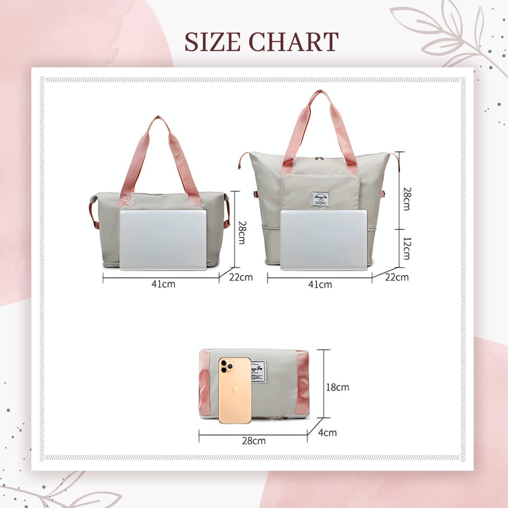 Water-Proof Foldable Travel Bag With Duffle Pockets.